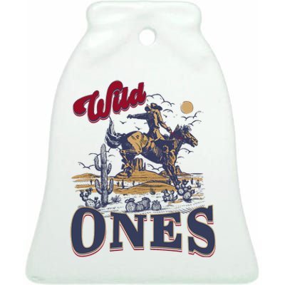 Wild Ones Cowboy Western Country Ceramic Bell Ornament