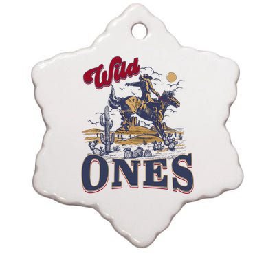 Wild Ones Cowboy Western Country Ceramic Star Ornament