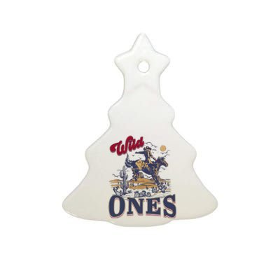 Wild Ones Cowboy Western Country Ceramic Tree Ornament