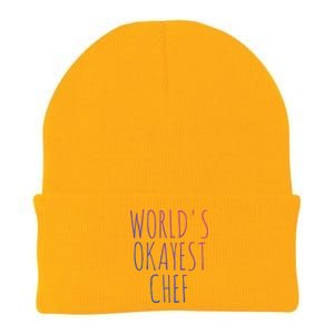 Worlds Okayest Chef Cute Gift Knit Cap Winter Beanie