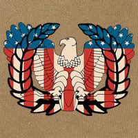 Warrant Officer Corps Eagle Rising Retro Flag Cotton Canvas Backpack
