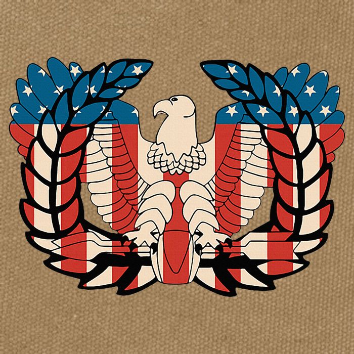 Warrant Officer Corps Eagle Rising Retro Flag Cotton Canvas Backpack