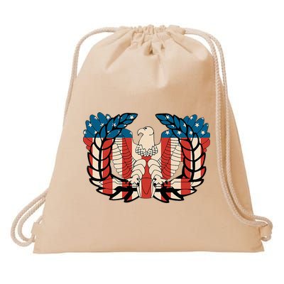 Warrant Officer Corps Eagle Rising Retro Flag Drawstring Bag