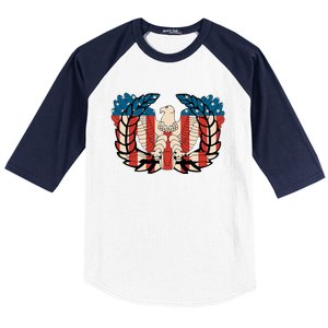 Warrant Officer Corps Eagle Rising Retro Flag Baseball Sleeve Shirt