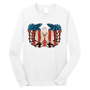 Warrant Officer Corps Eagle Rising Retro Flag Long Sleeve Shirt