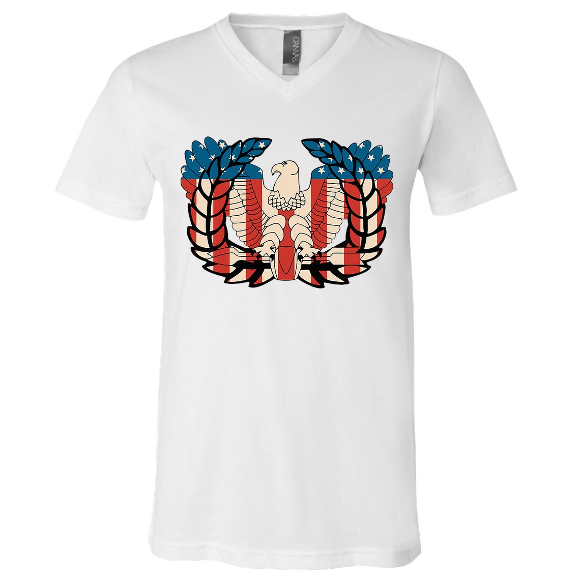Warrant Officer Corps Eagle Rising Retro Flag V-Neck T-Shirt