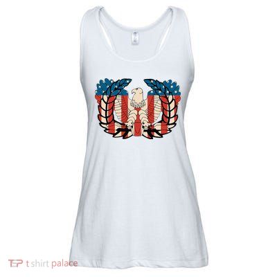 Warrant Officer Corps Eagle Rising Retro Flag Ladies Essential Flowy Tank