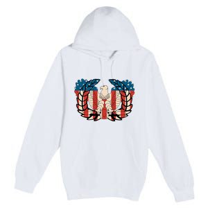 Warrant Officer Corps Eagle Rising Retro Flag Premium Pullover Hoodie