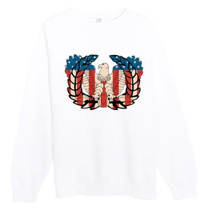 Warrant Officer Corps Eagle Rising Retro Flag Premium Crewneck Sweatshirt