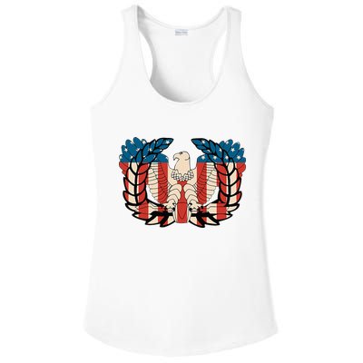 Warrant Officer Corps Eagle Rising Retro Flag Ladies PosiCharge Competitor Racerback Tank