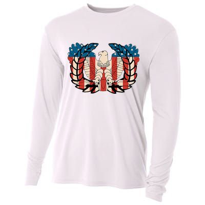 Warrant Officer Corps Eagle Rising Retro Flag Cooling Performance Long Sleeve Crew