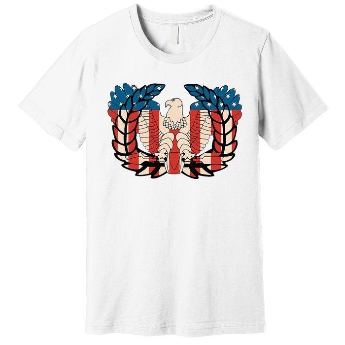 Warrant Officer Corps Eagle Rising Retro Flag Premium T-Shirt