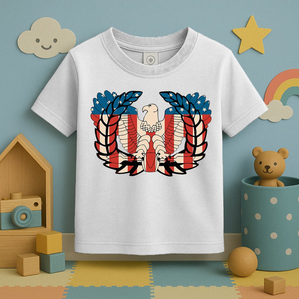 Warrant Officer Corps Eagle Rising Retro Flag Toddler T-Shirt