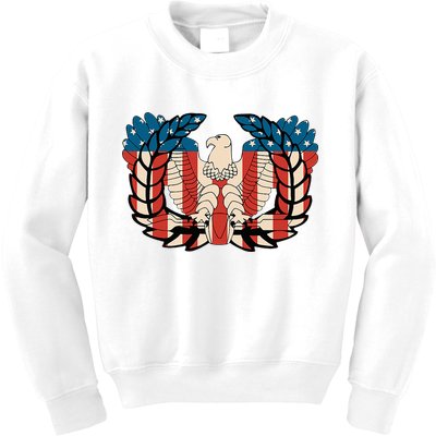 Warrant Officer Corps Eagle Rising Retro Flag Kids Sweatshirt
