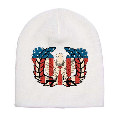 Warrant Officer Corps Eagle Rising Retro Flag Short Acrylic Beanie