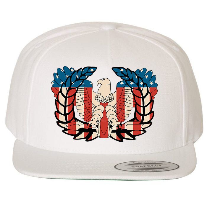 Warrant Officer Corps Eagle Rising Retro Flag Wool Snapback Cap