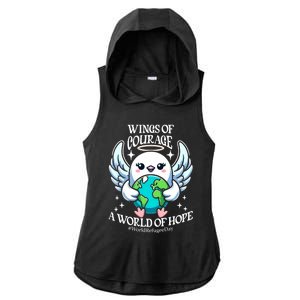 Wings Of Courage World Of Hope World Refugee Day Dove Earth Gift Ladies PosiCharge Tri-Blend Wicking Draft Hoodie Tank