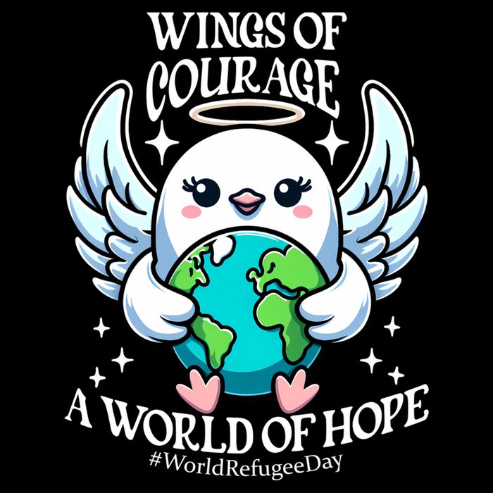 Wings Of Courage World Of Hope World Refugee Day Dove Earth Gift Doggie Tank