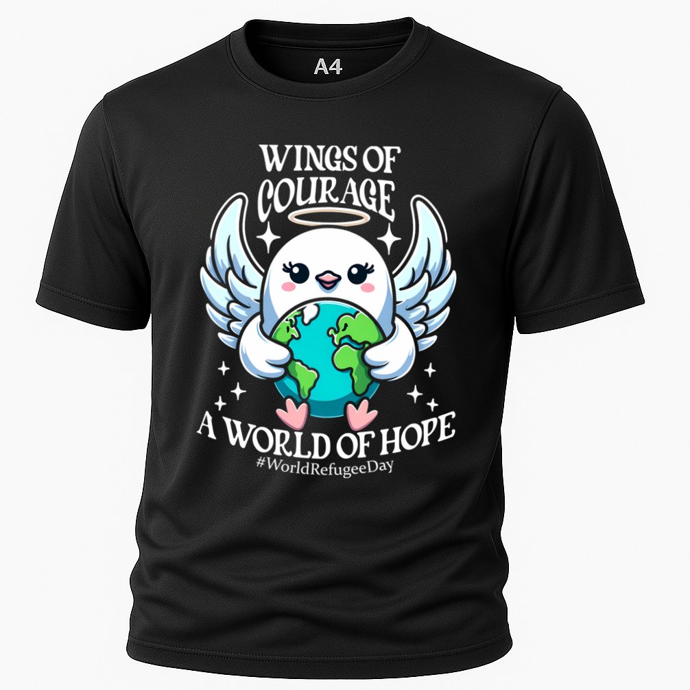 Wings Of Courage World Of Hope World Refugee Day Dove Earth Gift Cooling Performance Crew T-Shirt