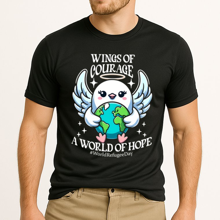 Wings Of Courage World Of Hope World Refugee Day Dove Earth Gift Cooling Performance Crew T-Shirt