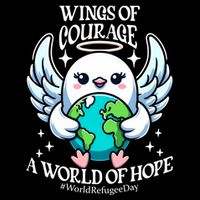 Wings Of Courage World Of Hope World Refugee Day Dove Earth Gift Cooling Performance Crew T-Shirt