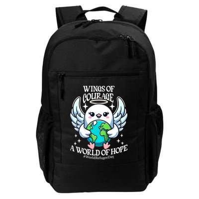 Wings Of Courage World Of Hope World Refugee Day Dove Earth Gift Daily Commute Backpack