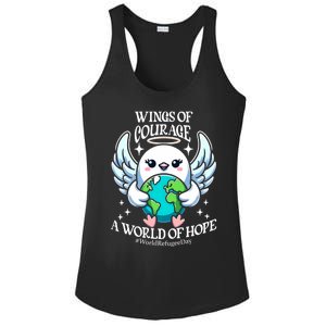 Wings Of Courage World Of Hope World Refugee Day Dove Earth Gift Ladies PosiCharge Competitor Racerback Tank