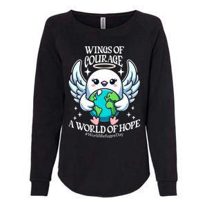 Wings Of Courage World Of Hope World Refugee Day Dove Earth Gift Womens California Wash Sweatshirt