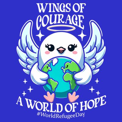 Wings Of Courage World Of Hope World Refugee Day Dove Earth Gift T-Shirt