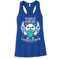 Wings Of Courage World Of Hope World Refugee Day Dove Earth Gift Women's Racerback Tank