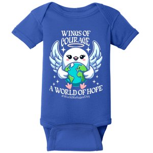 Wings Of Courage World Of Hope World Refugee Day Dove Earth Gift Baby Bodysuit