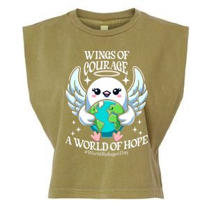 Wings Of Courage World Of Hope World Refugee Day Dove Earth Gift Garment-Dyed Women's Muscle Tee