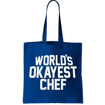 Worlds Okayest Chef Funny Bbq The Cook Grilling Gift Tote Bag