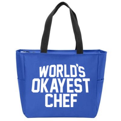 Worlds Okayest Chef Funny Bbq The Cook Grilling Gift Zip Tote Bag