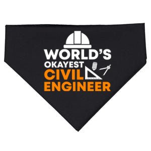 Worlds Okayest Civil Engineer Civil Engineer Dad Funny Gift USA-Made Doggie Bandana