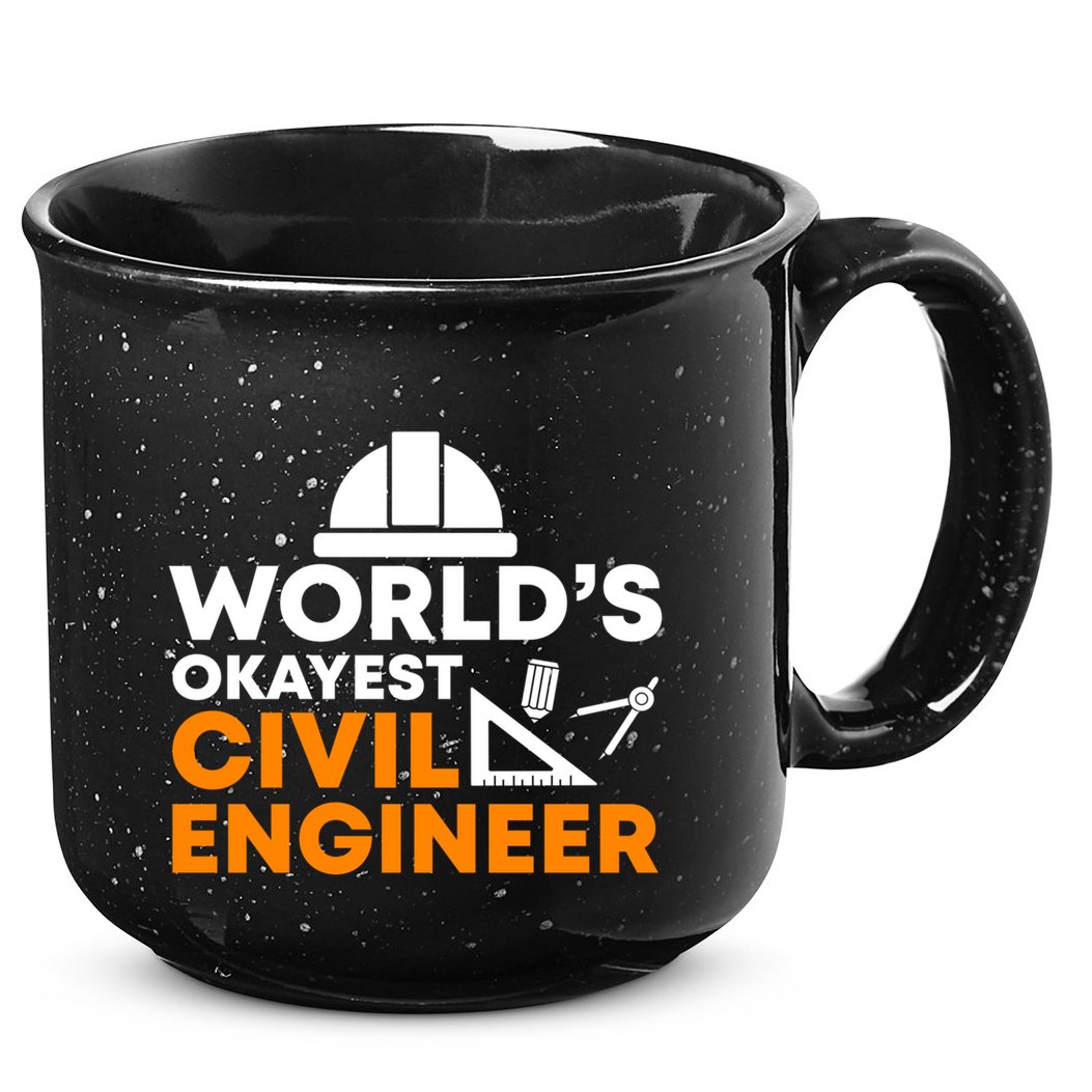 Worlds Okayest Civil Engineer Civil Engineer Dad Funny Gift 15oz Campfire Ceramic Mug