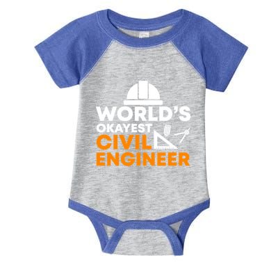 Worlds Okayest Civil Engineer Civil Engineer Dad Funny Gift Infant Baby Jersey Bodysuit