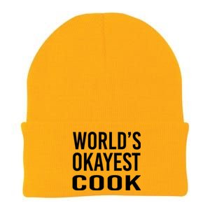 Worlds Okayest Cook Funny Chef Gift Knit Cap Winter Beanie