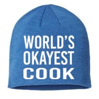 Worlds Okayest Cook Funny Chef Gift Sustainable Beanie