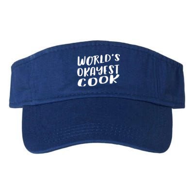 Worlds Okayest Cook Funny Kitchen Chef Cute Gift Valucap Bio-Washed Visor