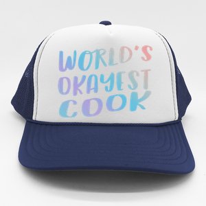 Worlds Okayest Cook Funny Kitchen Chef Gift Trucker Hat