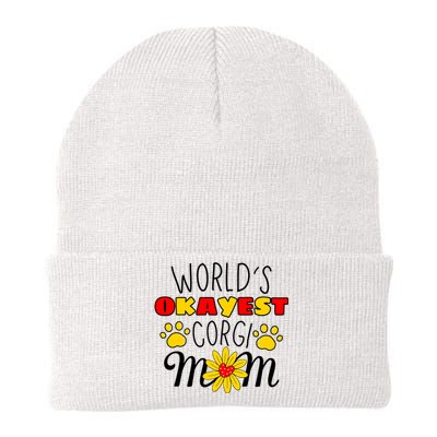 Worlds Okayest Corgi Mom Dog Lover Dog Mom Knit Cap Winter Beanie