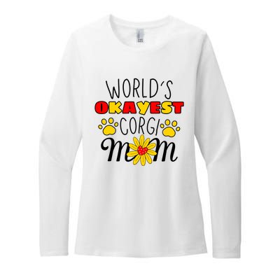 Worlds Okayest Corgi Mom Dog Lover Dog Mom Womens CVC Long Sleeve Shirt