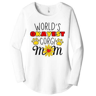 Worlds Okayest Corgi Mom Dog Lover Dog Mom Women's Perfect Tri Tunic Long Sleeve Shirt