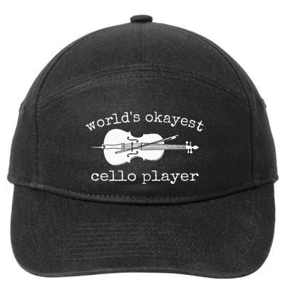 WorldS Okayest Cello Player Funny Cello Funny Cellist 7-Panel Snapback Hat