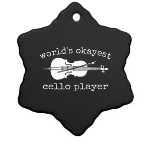 WorldS Okayest Cello Player Funny Cello Funny Cellist Ceramic Star Ornament