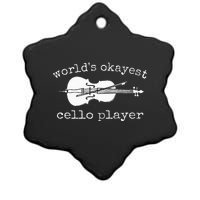 WorldS Okayest Cello Player Funny Cello Funny Cellist Ceramic Star Ornament