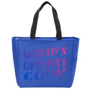 Worlds Okayest Cook Funny Kitchen Chef Cool Gift Zip Tote Bag