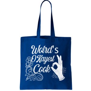 Worlds Okayest Cook Funny Sarcastic Gift For Chefs Funny Gift Tote Bag