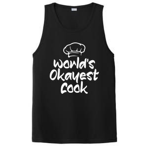 Worlds Okayest Cook Funny Saying Tee For Unisex Cooking Ent Gift PosiCharge Competitor Tank